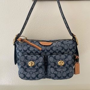 Coach chambray cargo shoulder bag